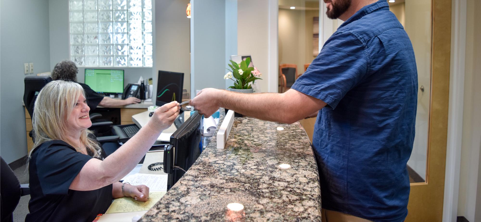 front desk of Allendale Dental office